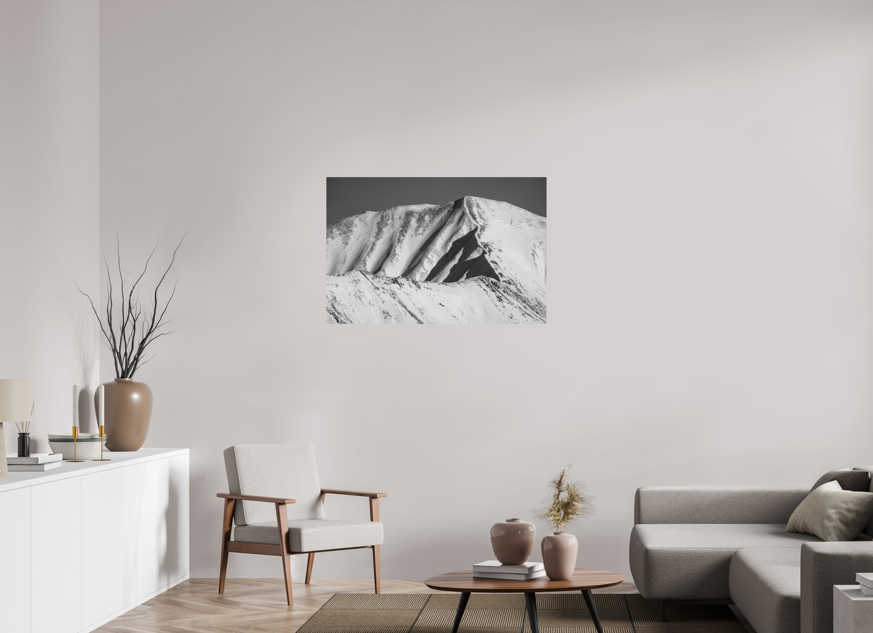 105 x 70 cm, Ilford Black And White Photo Print Matte Lamination On Aluminum Backing White Geometry