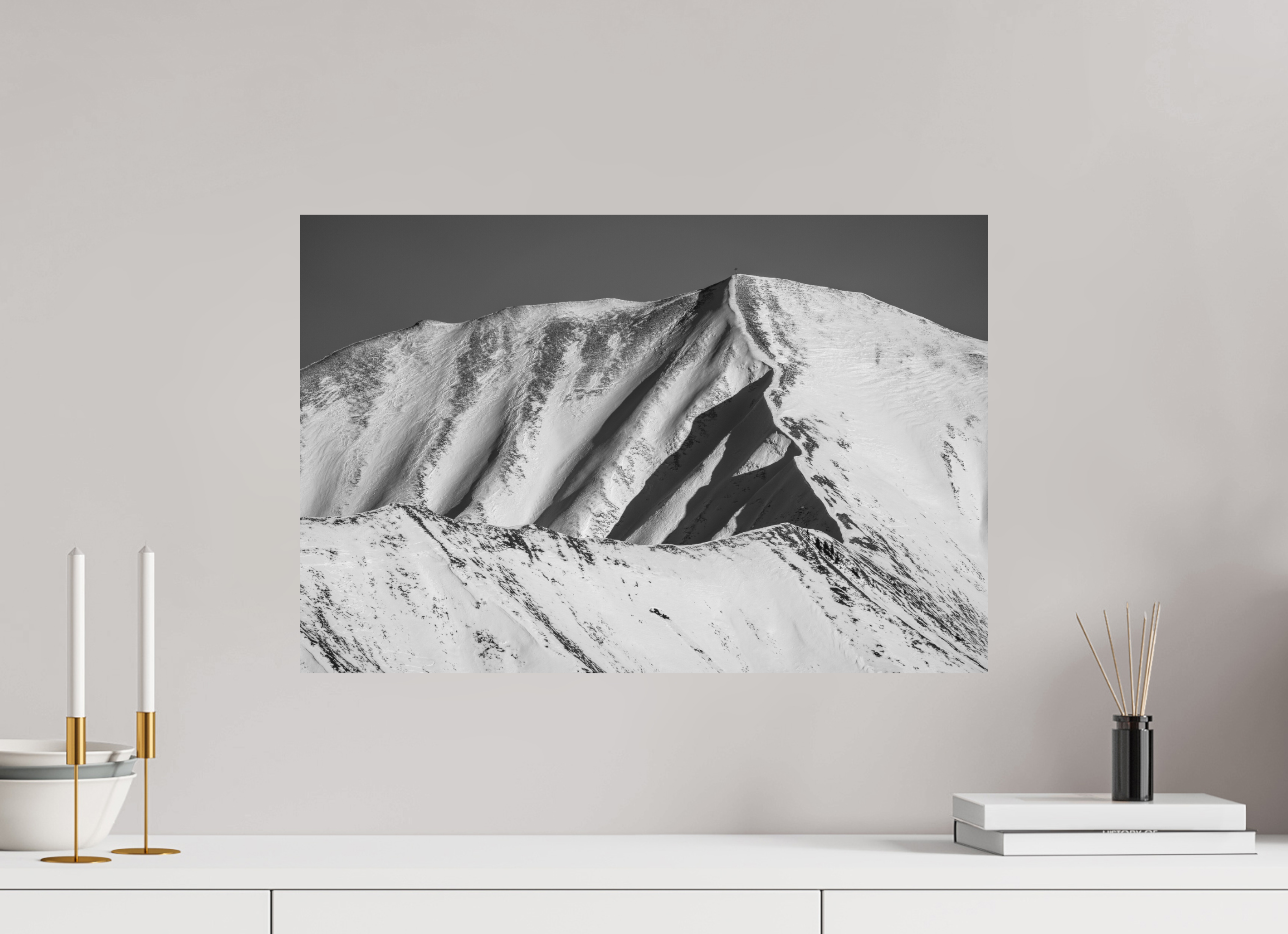 60 x 40 cm, Ilford Black And White Photo Print Matte Lamination On Aluminum Backing White Geometry