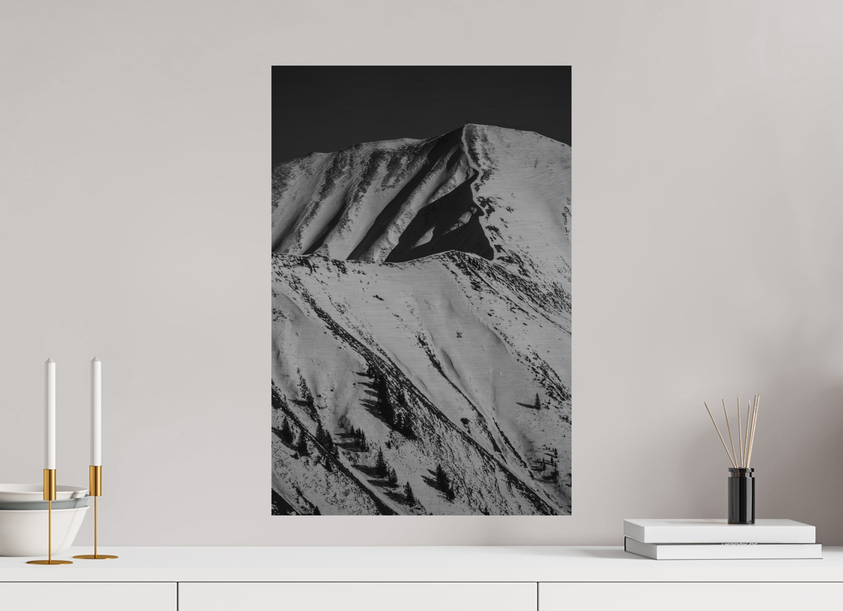 40 x 60 cm, Direct Print On Brushed Aluminum - Silver Silent Edge of Light